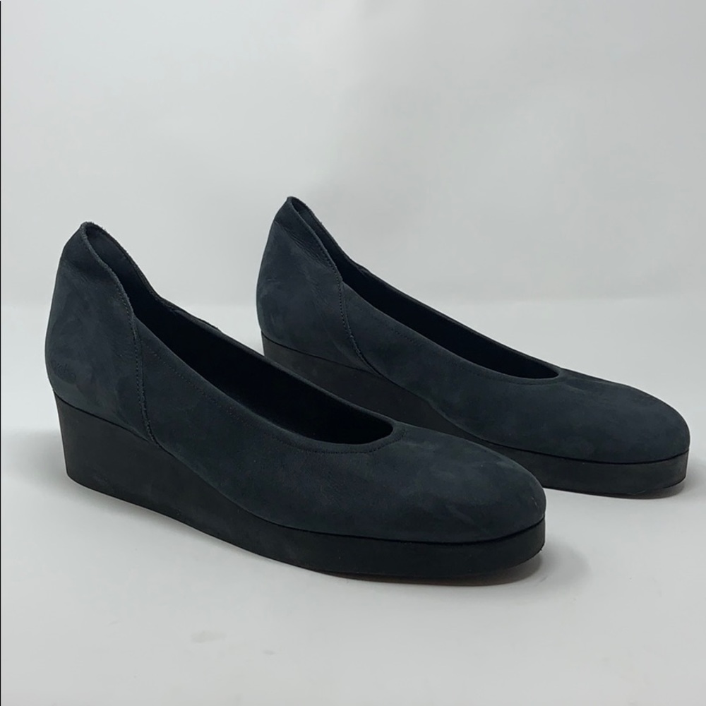 Arche Havana Calf Leather Suede Blue Wedge Comfort